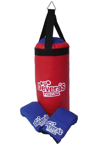 Imagem de Kit de boxe infantil com saco de pancadas infantil + 2 pares de luva bate saco infantil - luva de boxe