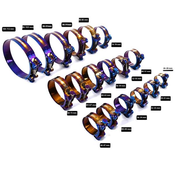 Imagem de Kit de Braçadeiras de Mangueira Ajustáveis - Aço Inoxidável 26mm a 114mm com Parafuso em T