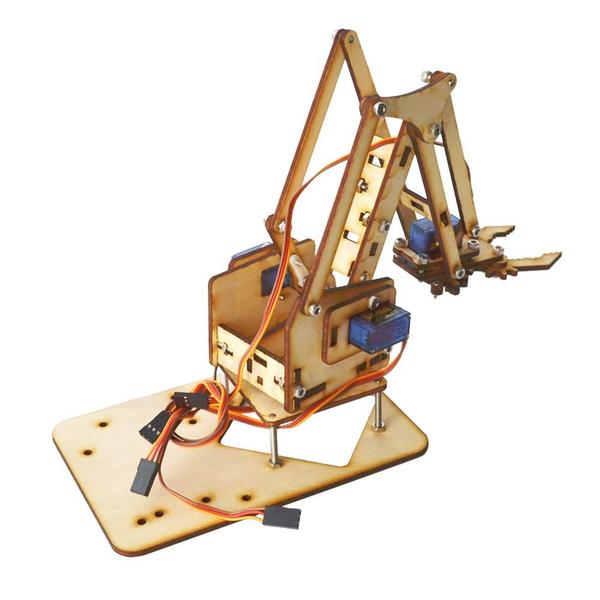 Imagem de Kit de braço robótico 4 DOF Wood Robotic Mechanical para Arduino