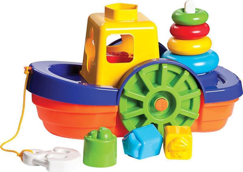 Imagem de Kit De Brinquedos Educativos Barco + Cubinhos 5 Em 1