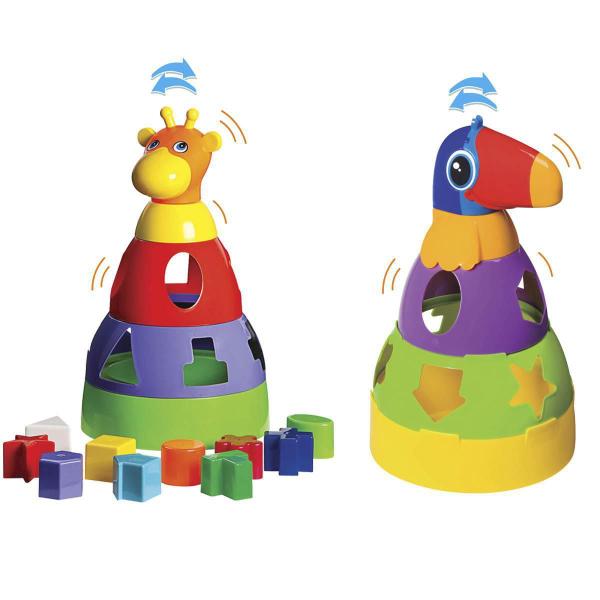 Imagem de Kit De Brinquedos Educativos Girafa + Tucano