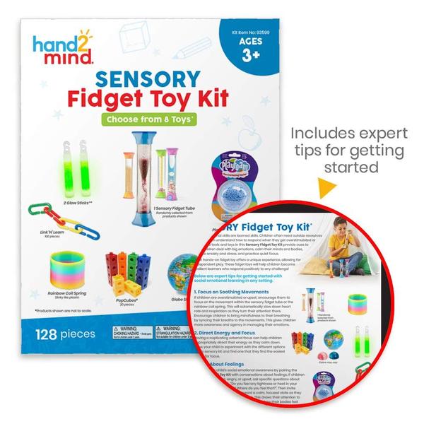 Imagem de Kit de brinquedos Sensory Fidget hand2mind com 128 peças para crianças