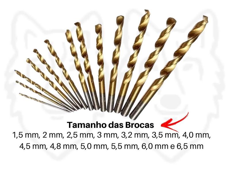 Imagem de Kit De Brocas De Titânio Para Aço Marca Profissional Oferta