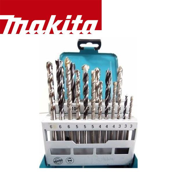 Imagem de Kit De Brocas Metal Alvenaria Madeira 18 Pcs D-46202 Makita