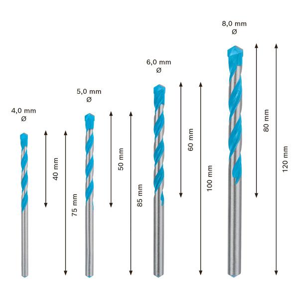 Imagem de Kit de Brocas Multi CYL-9 Expert Ø4/05/06/08mm Bosch