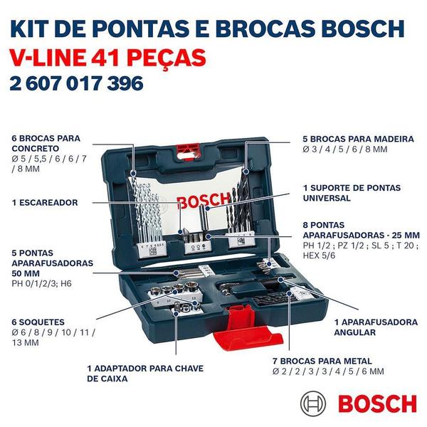 Imagem de Kit de Brocas, Pontas e Bits V-Line com 41 Peças