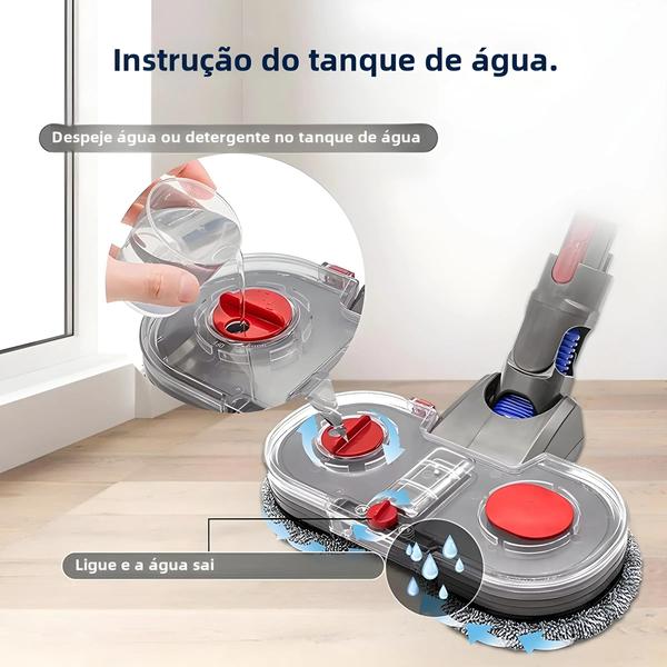 Imagem de Kit de Cabeça de Esfregão Elétrico Dyson V7/V8/V10/V11/V15 com Acessório de Pano de Limpeza