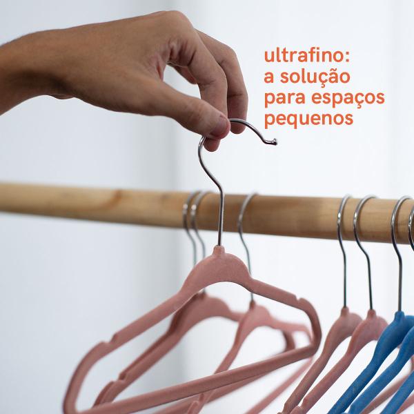 Kit de Cabide Infantil de Veludo Rosa Oikos - 30 Unidades Imagem de Kit de Cabide Infantil de Veludo Rosa Oikos - 30 Unidades