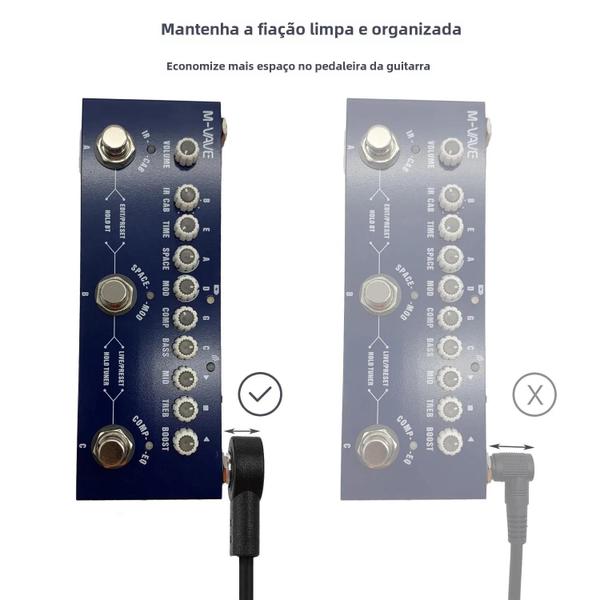 Imagem de Kit de Cabo de Áudio para Pedal de Guitarra - Anti-Ruído - 4 Polegadas - Conectores 1/4"