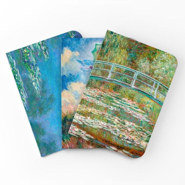 Imagem de Kit de Cadernos sem Pauta A5 - Fábrica de Pôster - Capa Flexível 80 Páginas cada 20x14cm - Artes Monet