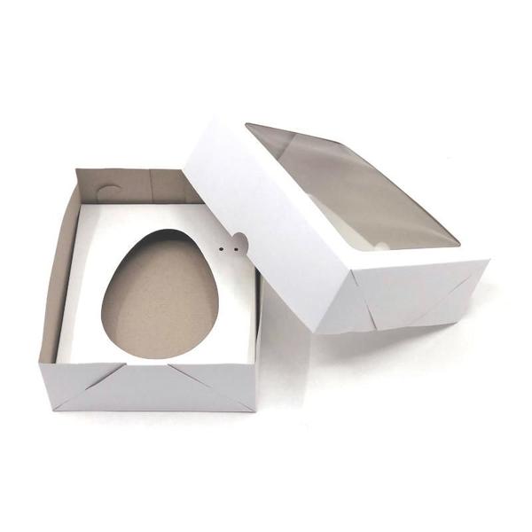 Imagem de Kit de Caixa com Visor 19x15x8cm + Berço para Ovo de Colher 350g - embalagem com 20un