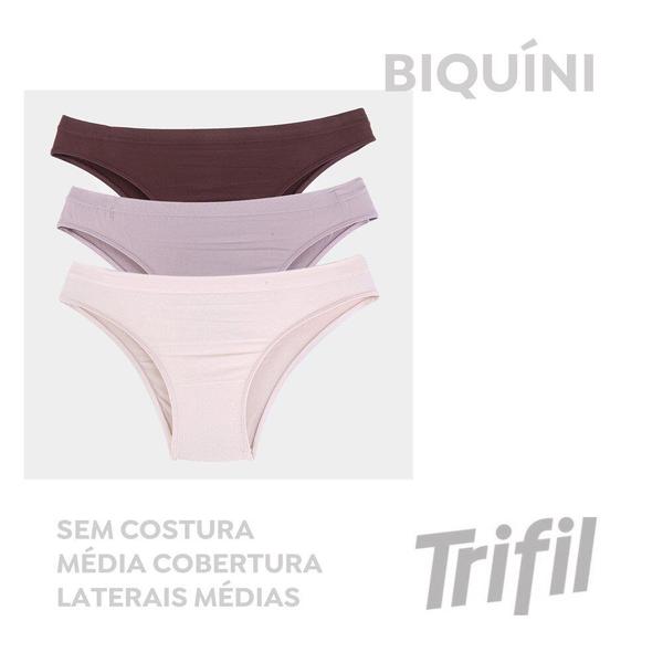 Imagem de Kit de Calcinhas Biquíni Sem Costura 3 Peças Trifil