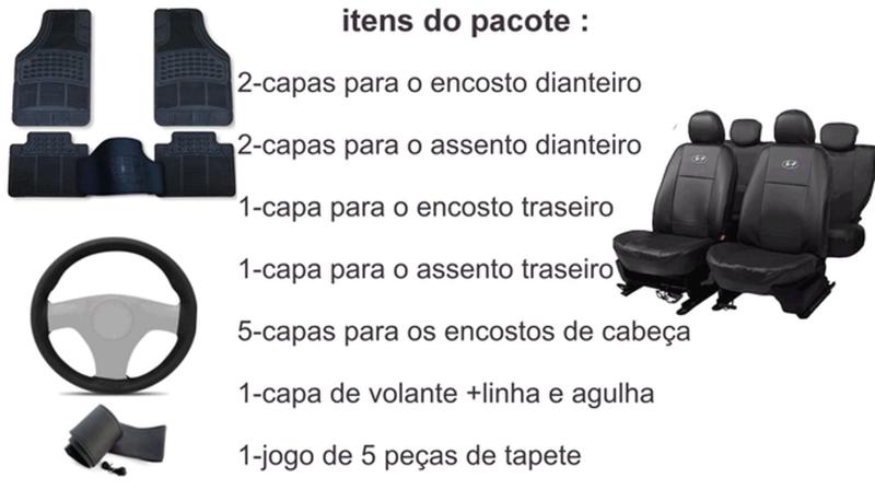 Imagem de Kit de Capa de Couro HB 18-24 + Capa de Volante + Tapete para Veículos de Luxo