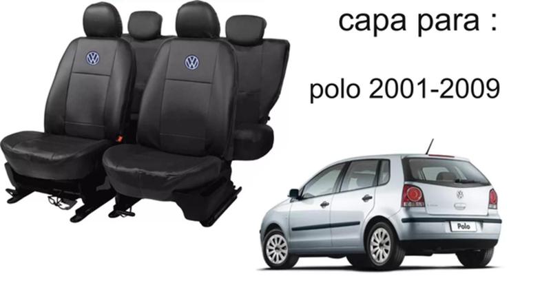 Imagem de Kit de Capa de Couro Polo 01-09 com Tapete de Carro e Capa de Volante