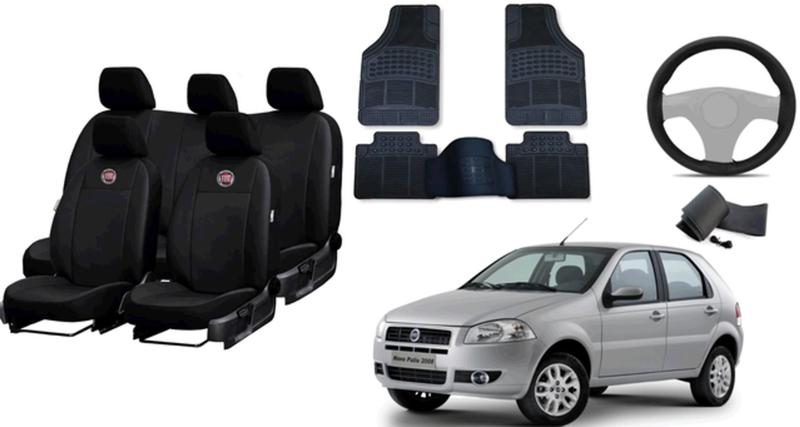 Imagem de Kit de Capa de Couro + Tapete + Capa de Volante para Fiat Palio 05-10