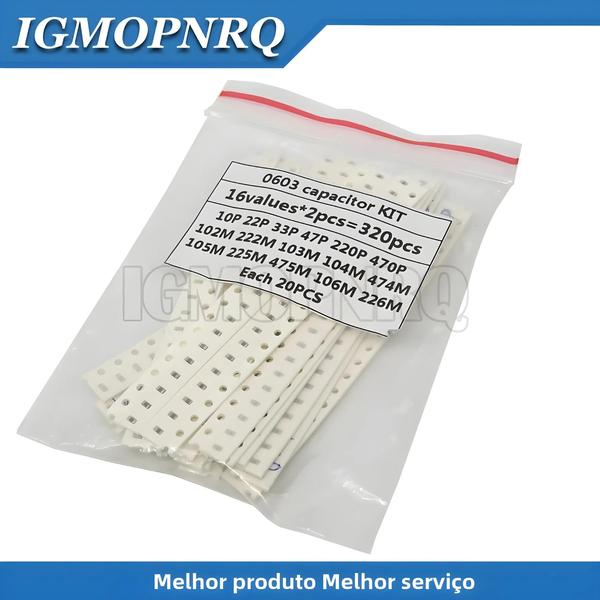 Imagem de Kit De Capacitores SMD Variados 320PCS 720PCS 2500PCS 0603 0805 1206 Valores 1PF-1UF