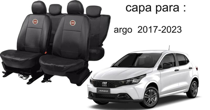 Imagem de Kit de Capas de Couro para Argo 2017 a 2024 - Couro Premium de Luxo + Chaveiro + Capa de Volante