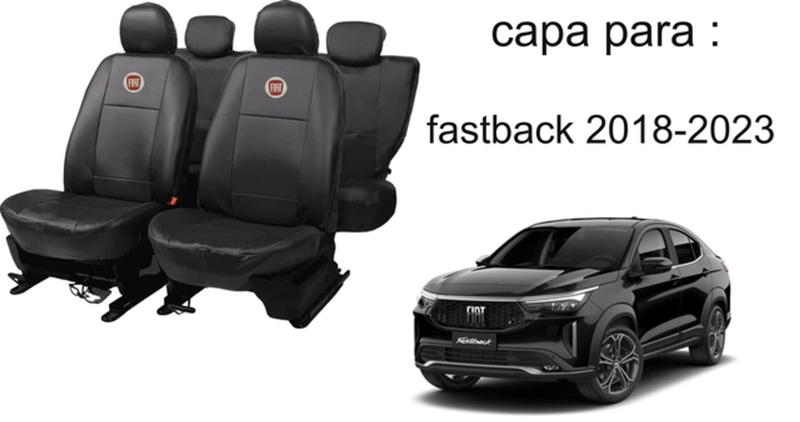 Imagem de Kit de Capas de Couro para Fastback 2022-2023 - Couro Impermeável + Chaveiro + Capa de Volante