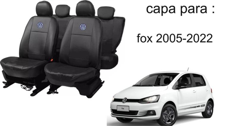 Imagem de Kit de Capas de Couro para Fox 2011 - Couro Impermeável + Chaveiro + Capa de Volante