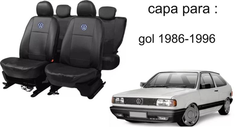 Imagem de Kit de Capas de Couro para Gol 1993 - Couro Impermeável + Chaveiro + Capa de Volante