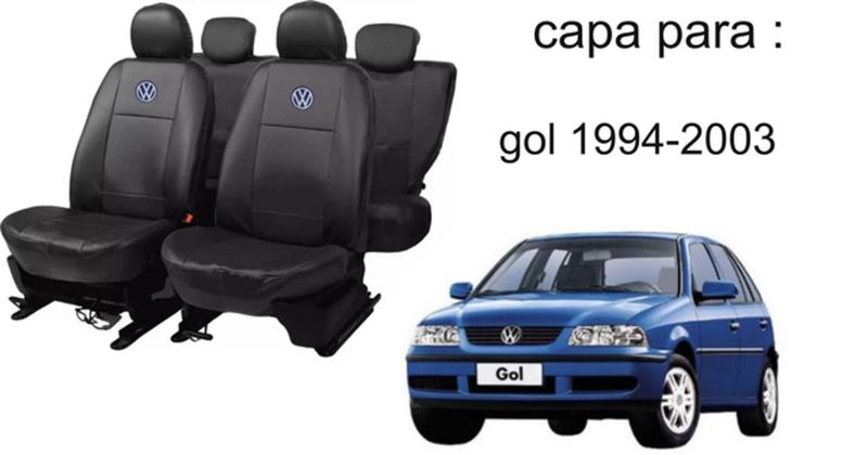 Imagem de Kit de Capas de Couro para Gol 1998 - Couro Impermeável + Chaveiro + Capa de Volante