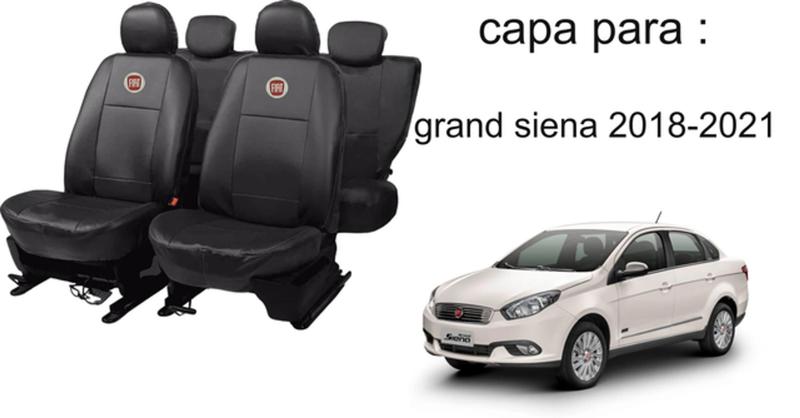 Imagem de Kit de Capas de Couro para Grand Siena 2012 a 2013 - Couro Impermeável + Chaveiro + Capa de Volante