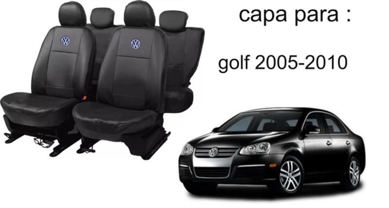 Imagem de Kit de Capas de Couro para Jetta 2007 - Couro Impermeável + Chaveiro + Capa de Volante