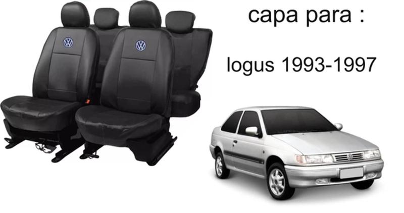 Imagem de Kit de Capas de Couro para Logus 1995 - Couro Impermeável + Chaveiro + Capa de Volante