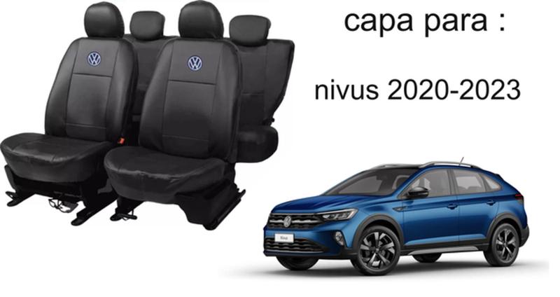 Imagem de Kit de Capas de Couro para Nivus 2020 - Couro Impermeável + Chaveiro + Capa de Volante