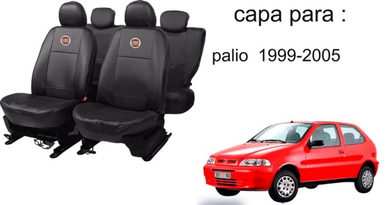 Imagem de Kit de Capas de Couro para Palio 2000 - Couro Impermeável + Chaveiro + Capa de Volante