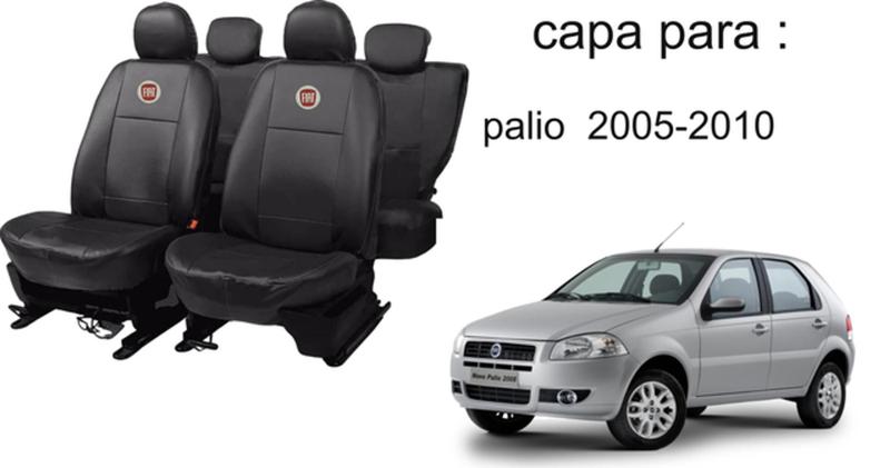 Imagem de Kit de Capas de Couro para Palio 2007 a 2008 - Couro Impermeável + Chaveiro + Capa de Volante