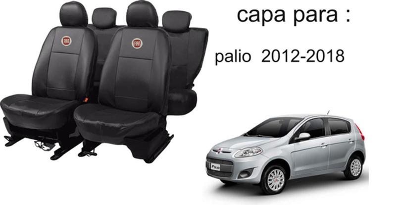 Imagem de Kit de Capas de Couro para Palio 2012 - Couro Impermeável + Chaveiro + Capa de Volante