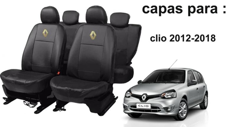 Imagem de Kit de Capas de Couro para Renault Clio 2012 com Chaveiro Exclusivo!