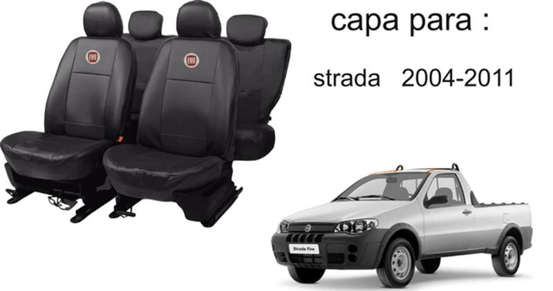 Imagem de Kit de Capas de Couro para Strada 2004 - Couro Impermeável + Chaveiro + Capa de Volante