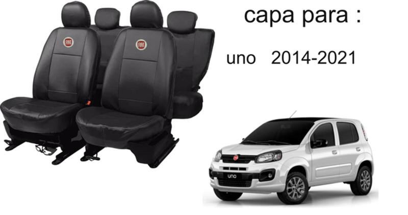 Imagem de Kit de Capas de Couro para Uno 2016 - Couro Impermeável + Chaveiro + Capa de Volante