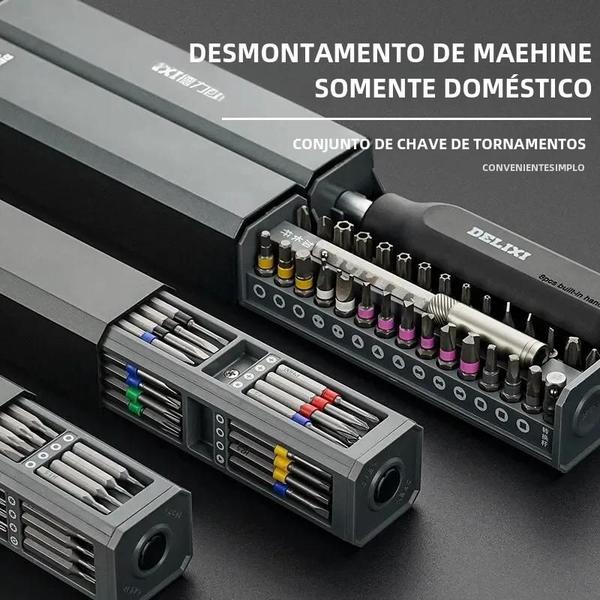 Imagem de Kit de Chave de Fenda de Precisão com 44 Bits Magnéticos - Mini Caixa de Ferramentas para Reparo