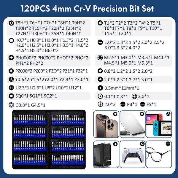 Imagem de Kit de chave de fenda de precisão XOOL 200 em 1 com 164 bits