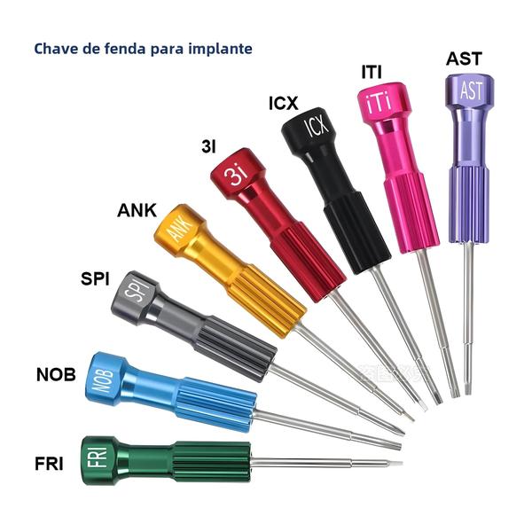 Imagem de Kit de Chave de Fenda para Implante Dentário em Aço Inoxidável - Micro Instrumentos Odontológicos