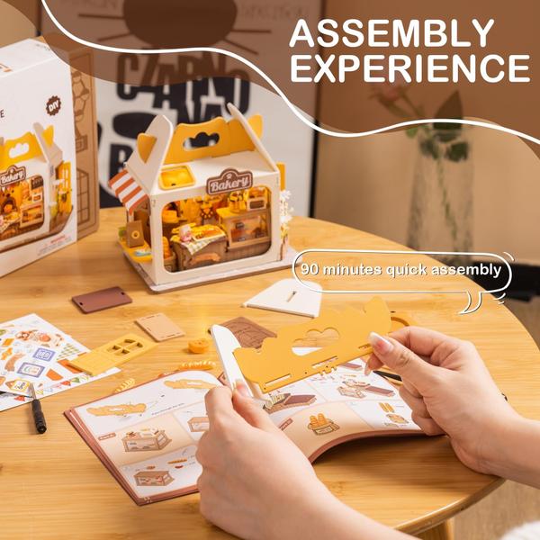 Imagem de Kit de construção de minicasas DIY Wowood Teddy's Breadbox DS033