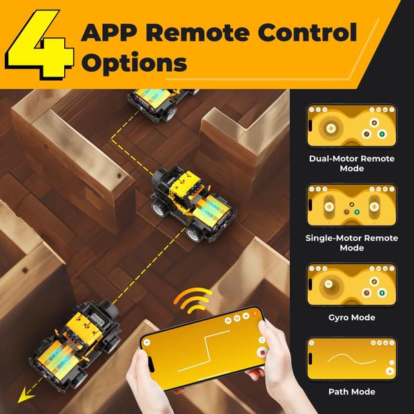 Imagem de Kit de construção de robôs Apitor Robot R 4 em 1 com controle de aplicativos