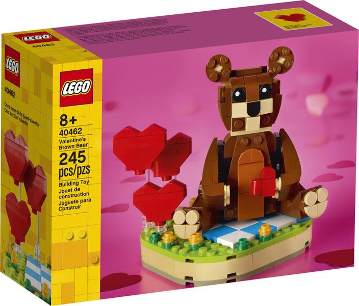 Imagem de Kit de construção LEGO Valentine's Brown Bear 40462 (245 peças)