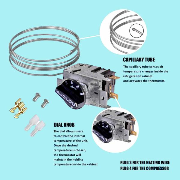 Imagem de Kit de controle de temperatura de termostato de geladeira para True