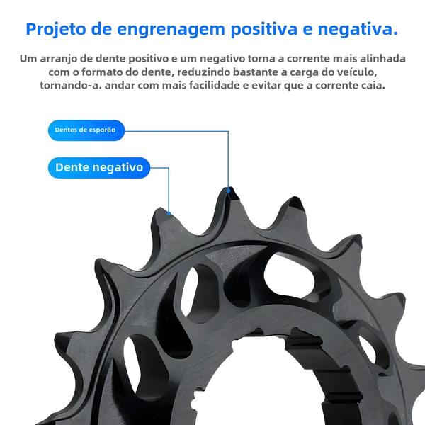 Imagem de Kit de Conversão de Volante 18T para Bicicleta MTB e Estrada - Sistema HG