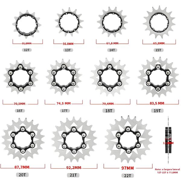 Imagem de Kit de Conversão para Cassete de Bicicleta 12T-22T Muqzi - Roda Livre