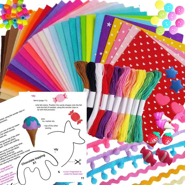 Imagem de KIT DE Costura ARTIKA para Crianças, Kit de Costura Infantil Yum-Yummy, O Kit de Costura Infantil Mais Abrangente, Artesanato DIY para Crianças, Suprimentos de Costura, Livreto de Cortar Formas de Estêncil para o Primeiro Passo na Costura.