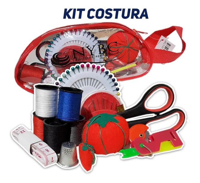 Imagem de Kit De Costura Completo Estojo Compacto Com 15 Itens