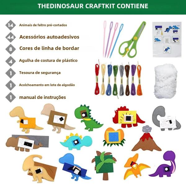 Imagem de Kit de Costura DIY para Crianças - Desenvolve Habilidades Motoras Finas com Animais de Feltro