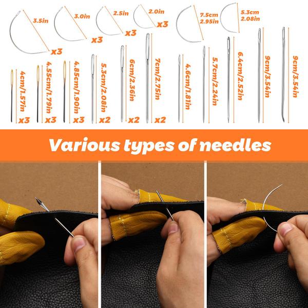 Imagem de Kit de costura para reparo de estofados Tikjiua 54 unidades com agulhas e linha