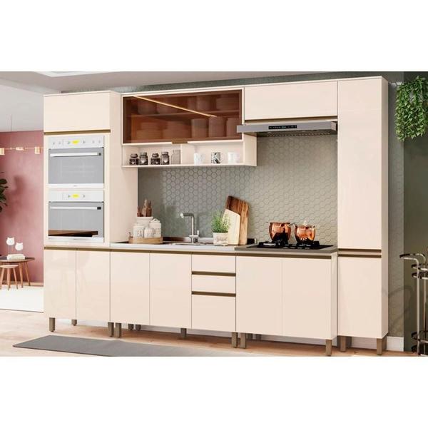 Imagem de Kit de Cozinha 7 Peças Connect (2 Aéreos+2Balcões+2Paneleiro+1Complemento) CPT92 Off White - Henn