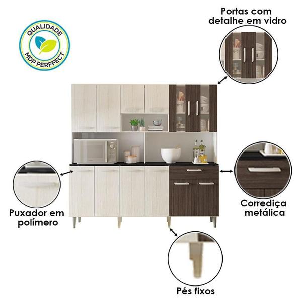 Imagem de Kit de Cozinha Clara Branco Rovere Amêndoa  Poliman